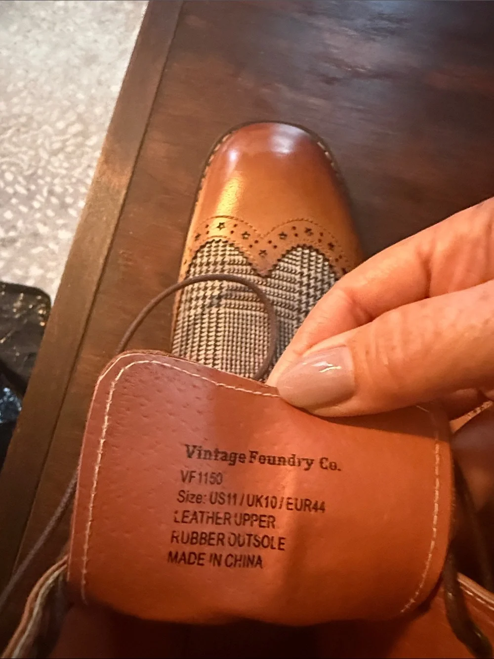 Men's Tan Leather and Houndstooth Chukka Boots